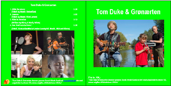 Tom Duke & Grønærten støtte CD forside og inderflap